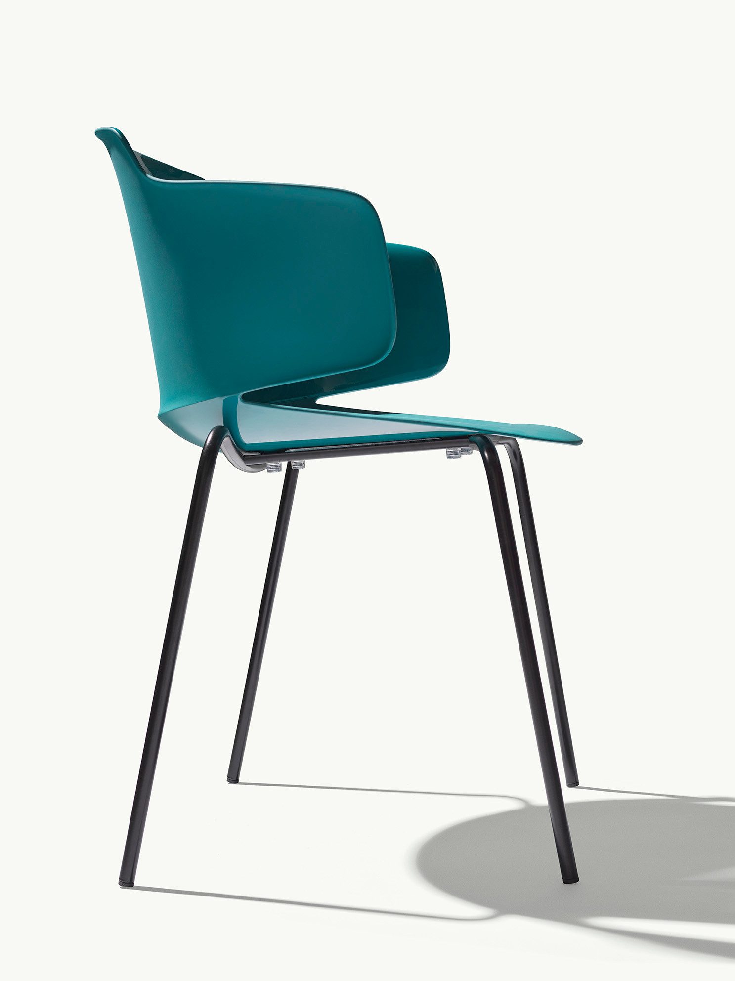 Cadeira com braços Classy 1091 com concha azul petróleo