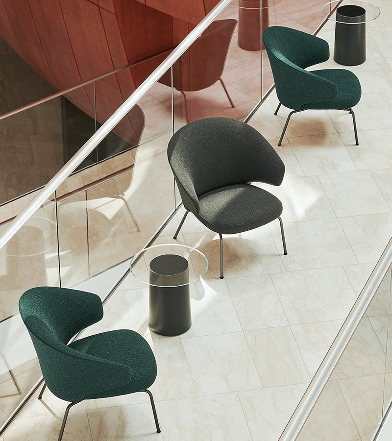 Poltronas Fritz Hansen numa zona de estar